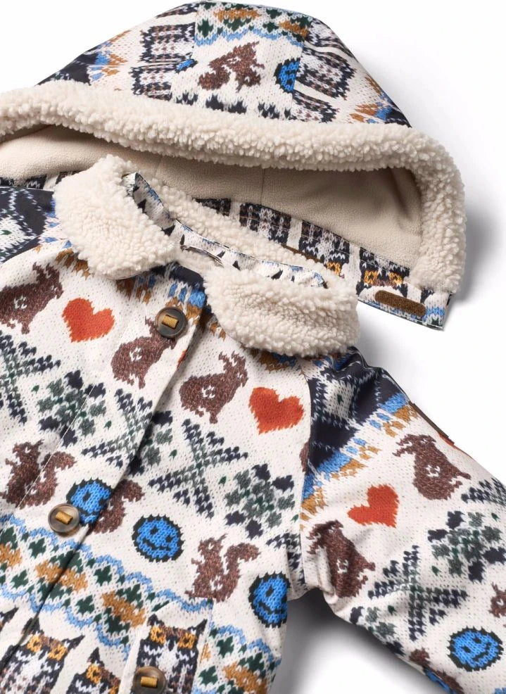 Molo - Chaqueta de plumón con estampado folclórico Hopla | Crema