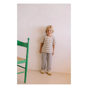 Studio Bohème - Camiseta de gasa de algodón orgánico a rayas Orso | Azul claro