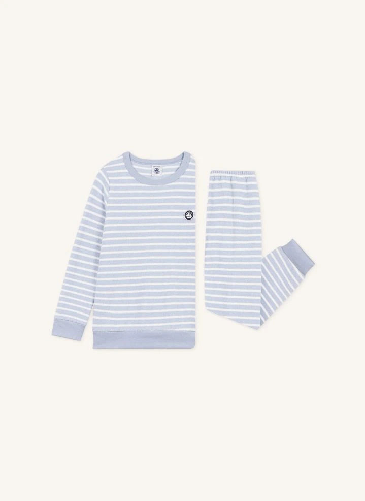 Petit Bateau - Çizgili Modal Pijama | Mavi
