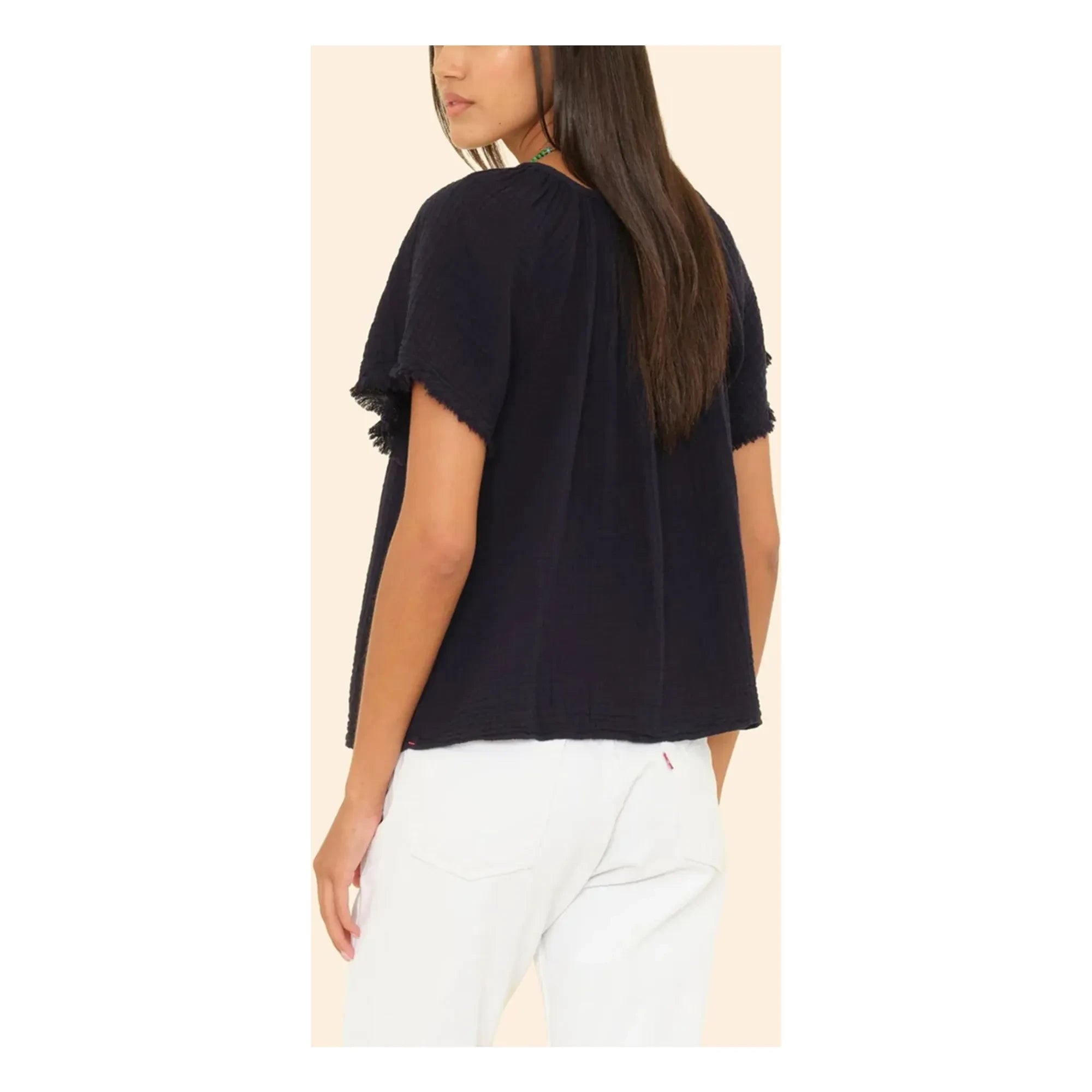 Xirena - Top Macie Cotton Gauze | Gece mavisi