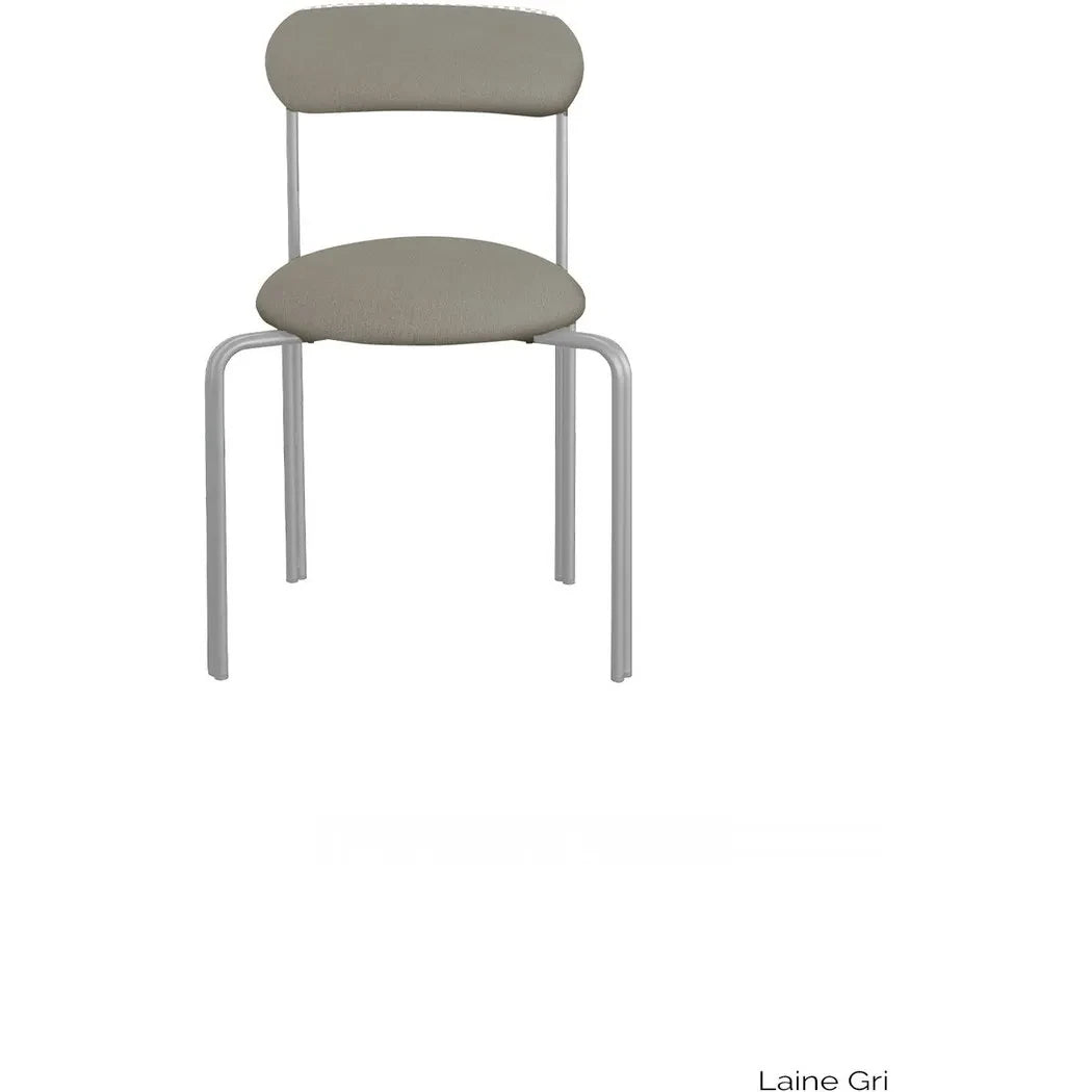 Gabrielle Paris - Silla violeta de lana y acero cromado | Gris