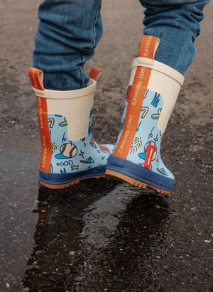 Hello Hossy - Botas de lluvia con juego de béisbol | Azul