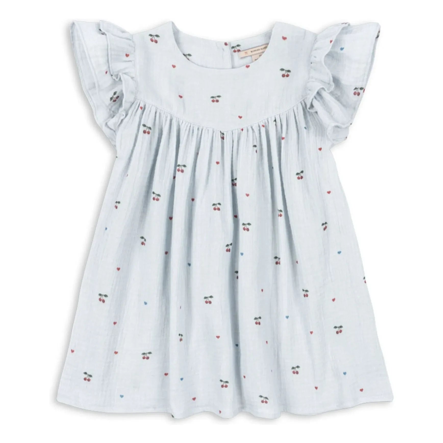 Konges Sløjd - Vestido de algodón orgánico Coco Cerises | Azul claro