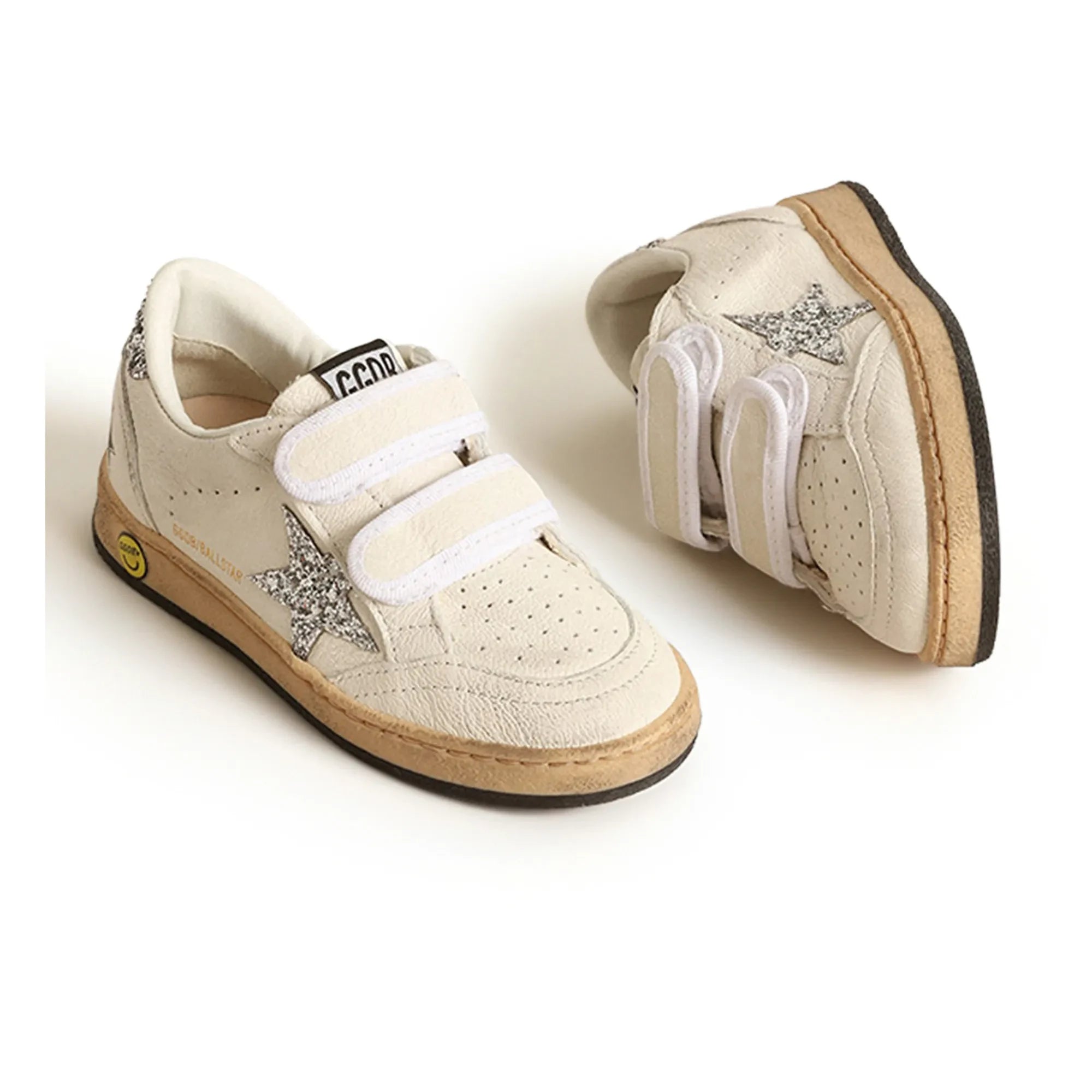 Golden Goose - Zapatillas con cierre de velcro y purpurina Ballstar | Plateado
