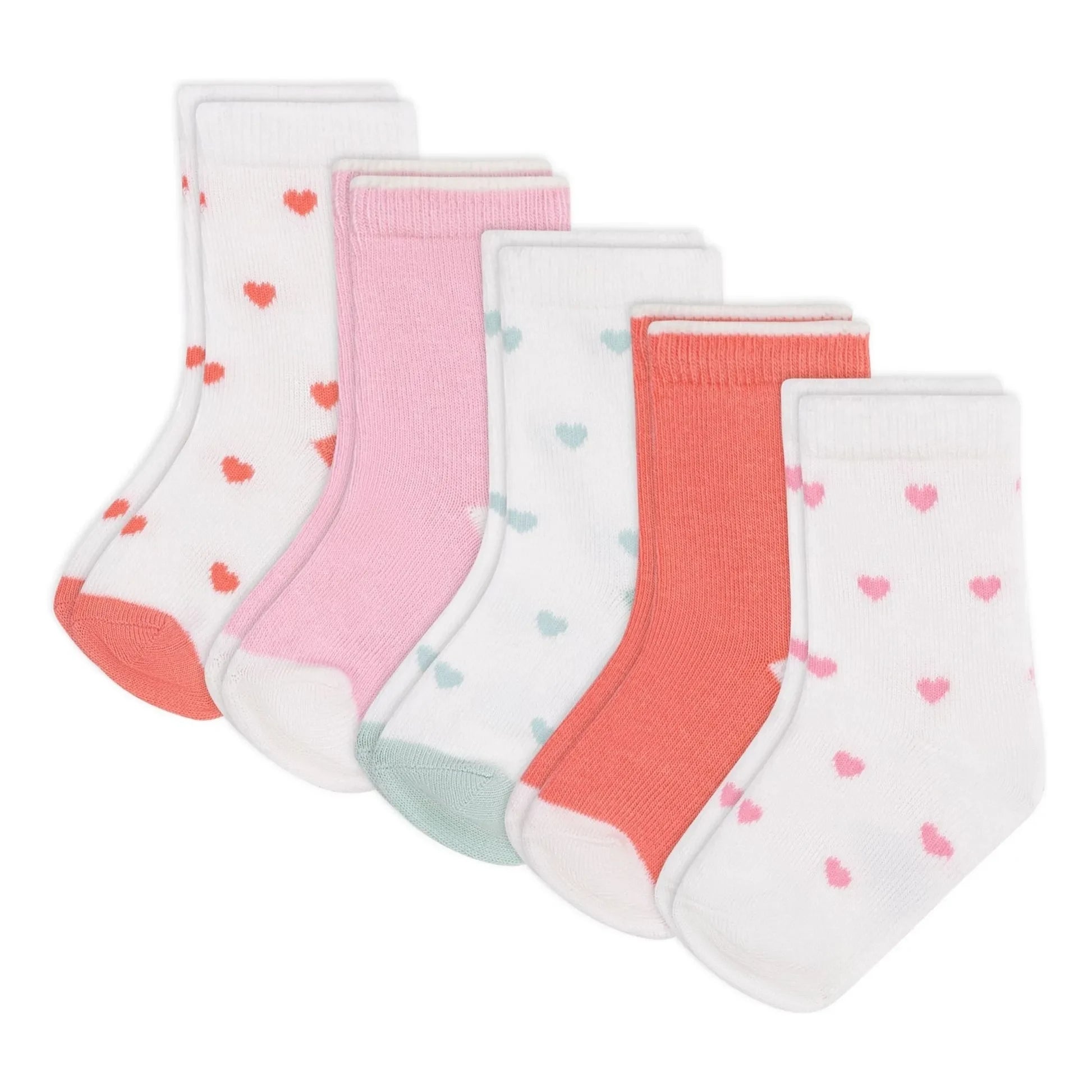 Petit Bateau - 5 pares de calcetines de corazones | Crudo