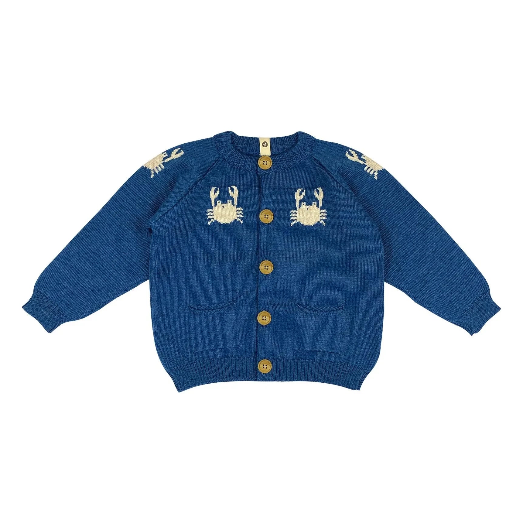 Bayiri - Chaqueta de Merino con Cangrejos Bailarines | Azul