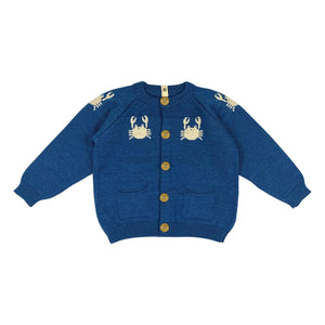 Bayiri - Chaqueta de Merino con Cangrejos Bailarines | Azul