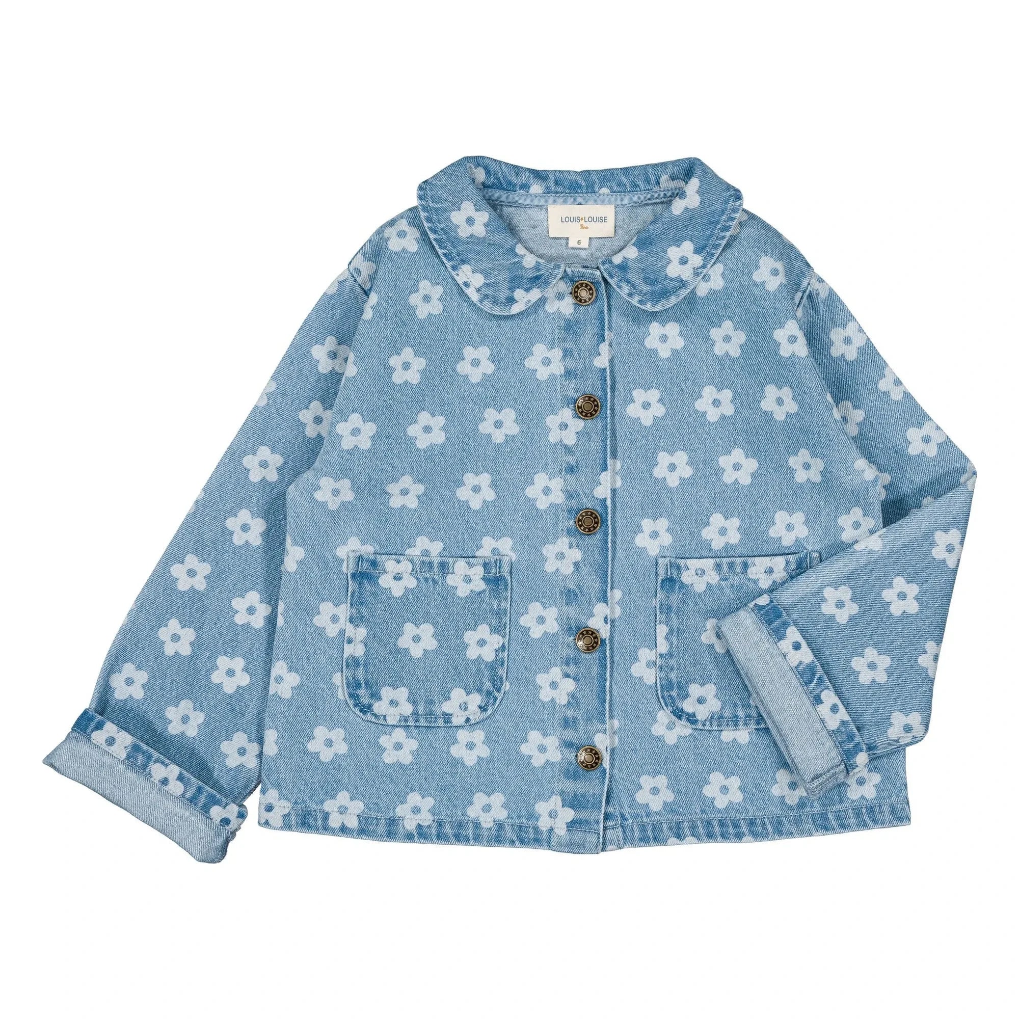 Louis Louise - Chaqueta vaquera floral marrón | Azul claro
