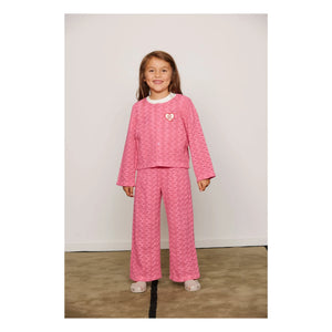 Mini Rodini - Pantalones de encaje de algodón orgánico | Rosa