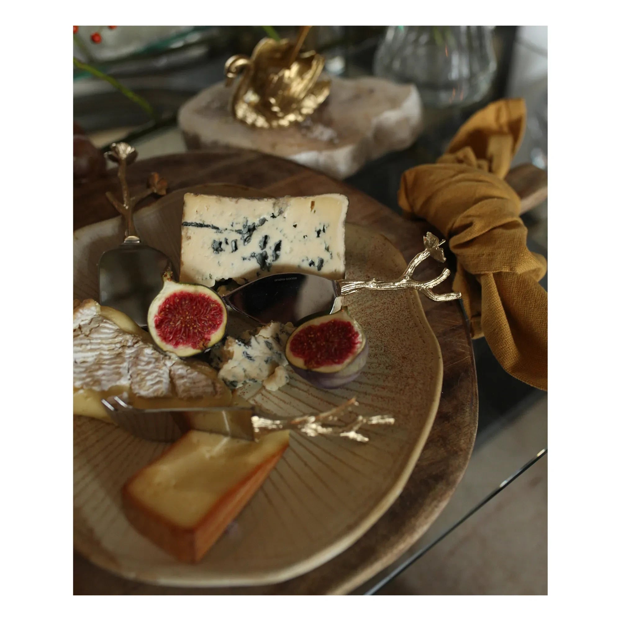 Doing Goods - Cuchillos para queso - Set de 3 | Marrón dorado