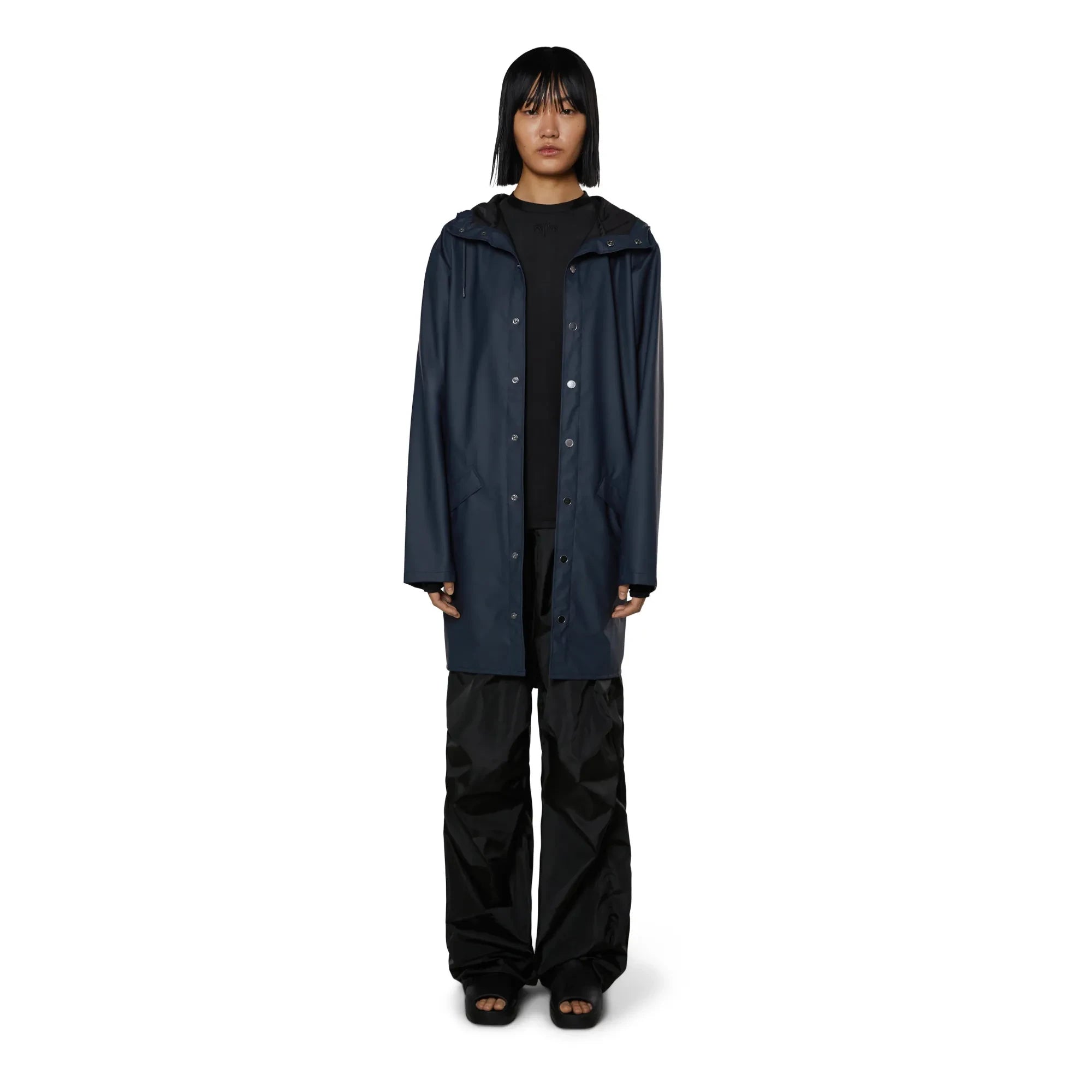 Rains - Chaqueta larga impermeable de cera unisex | Azul marino