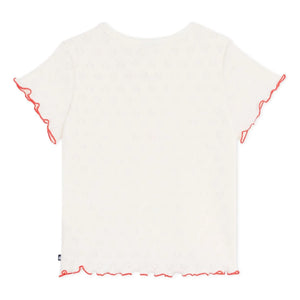 Petit Bateau - Camiseta Calados Volantes Corazones | Crudo