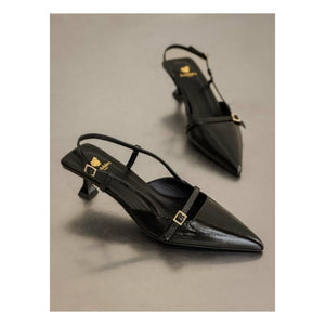 Bobbies - Zapatos de tacón de charol arrugado Reem | Negro