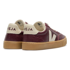 Veja - Zapatillas con cordones de cuero | Burdeos