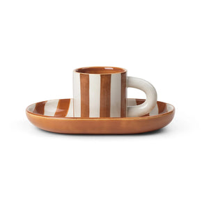 Ferm Living - Taza y Plato de Porcelana Milu | Rojo