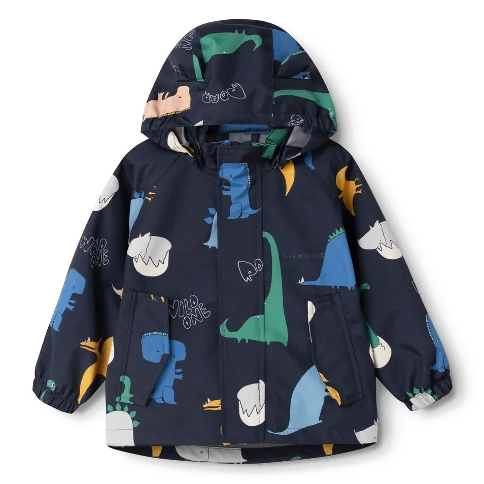 Liewood - Conjunto impermeable Manu Dinosaurs hecho con fibras recicladas | Azul marino