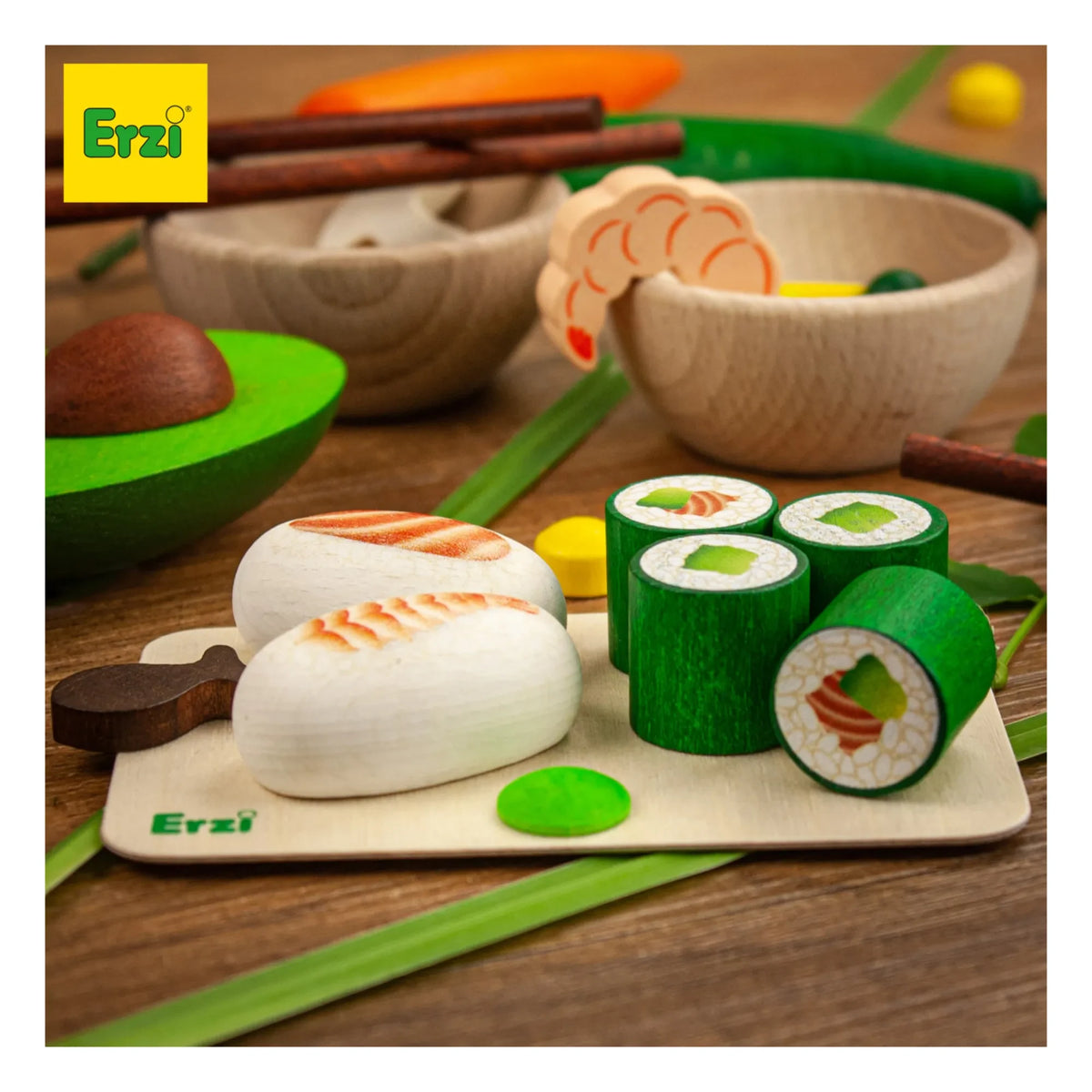 Erzi - Juego de juguete de sushi - 11 piezas
