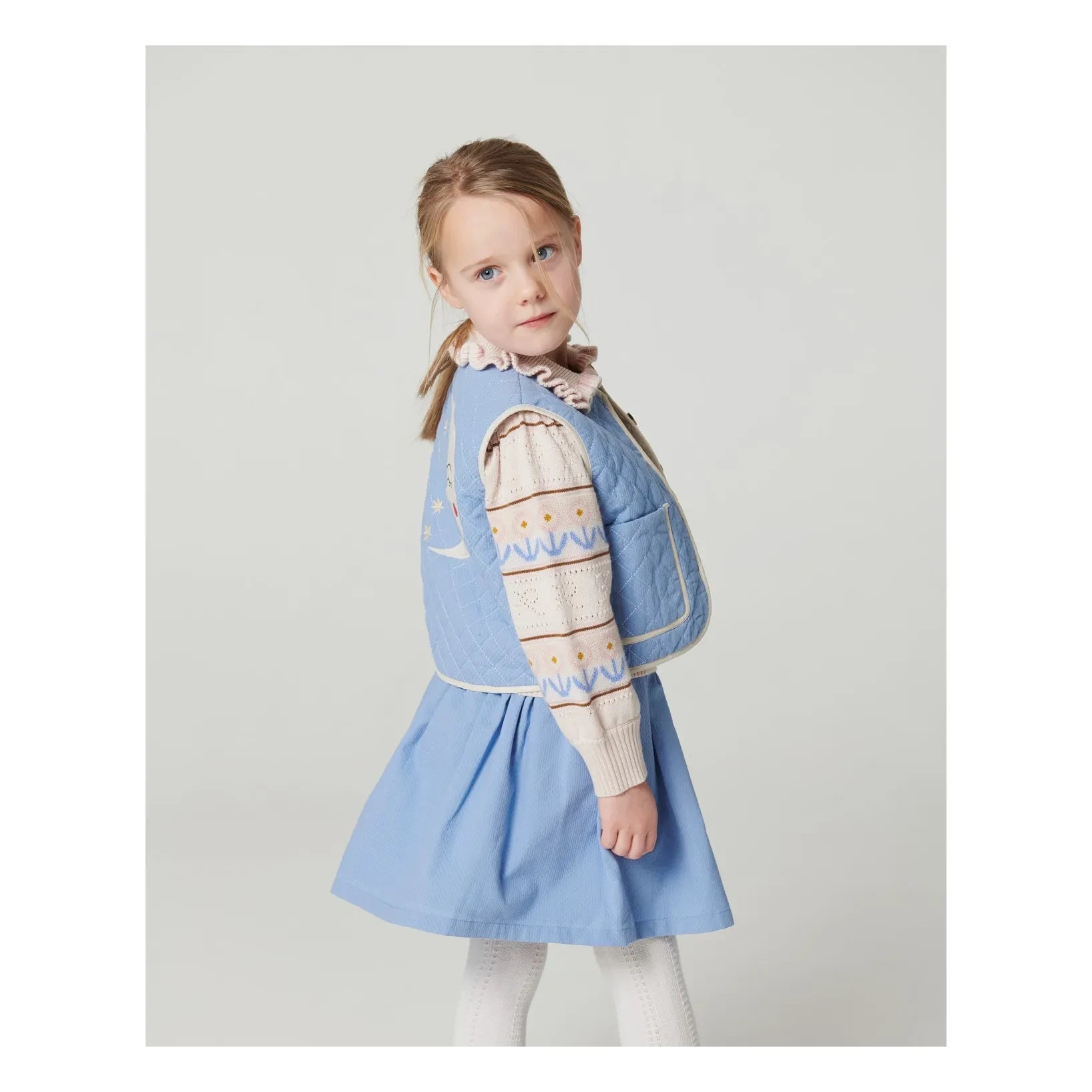 Copenhagen Colors - Falda española de algodón orgánico | Azul claro