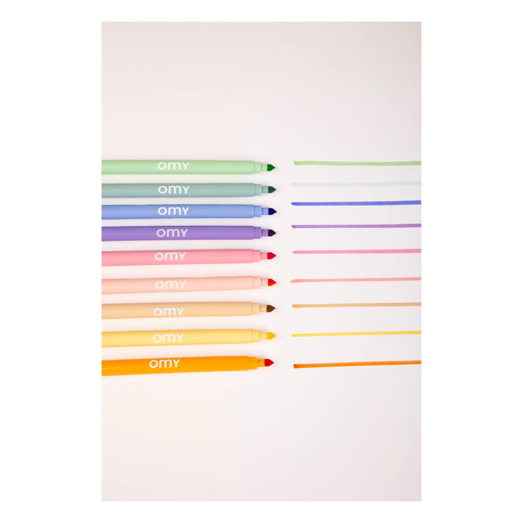 Omy - 9 rotuladores de fieltro de colores pastel | Morado