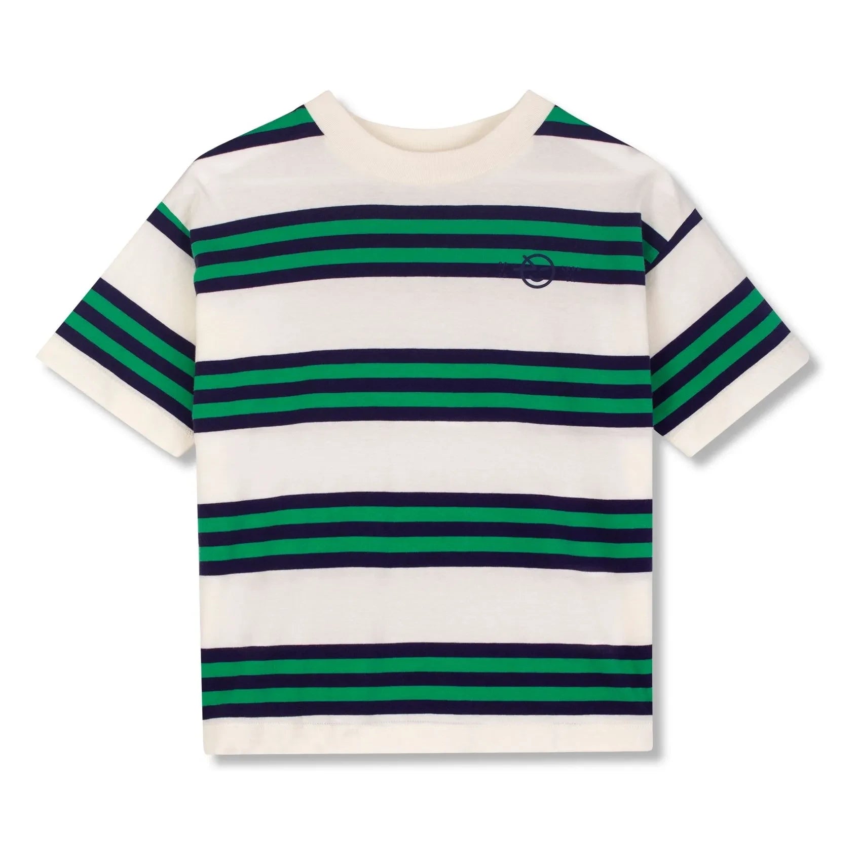 Wynken - Camiseta de algodón orgánico a rayas | Azul marino