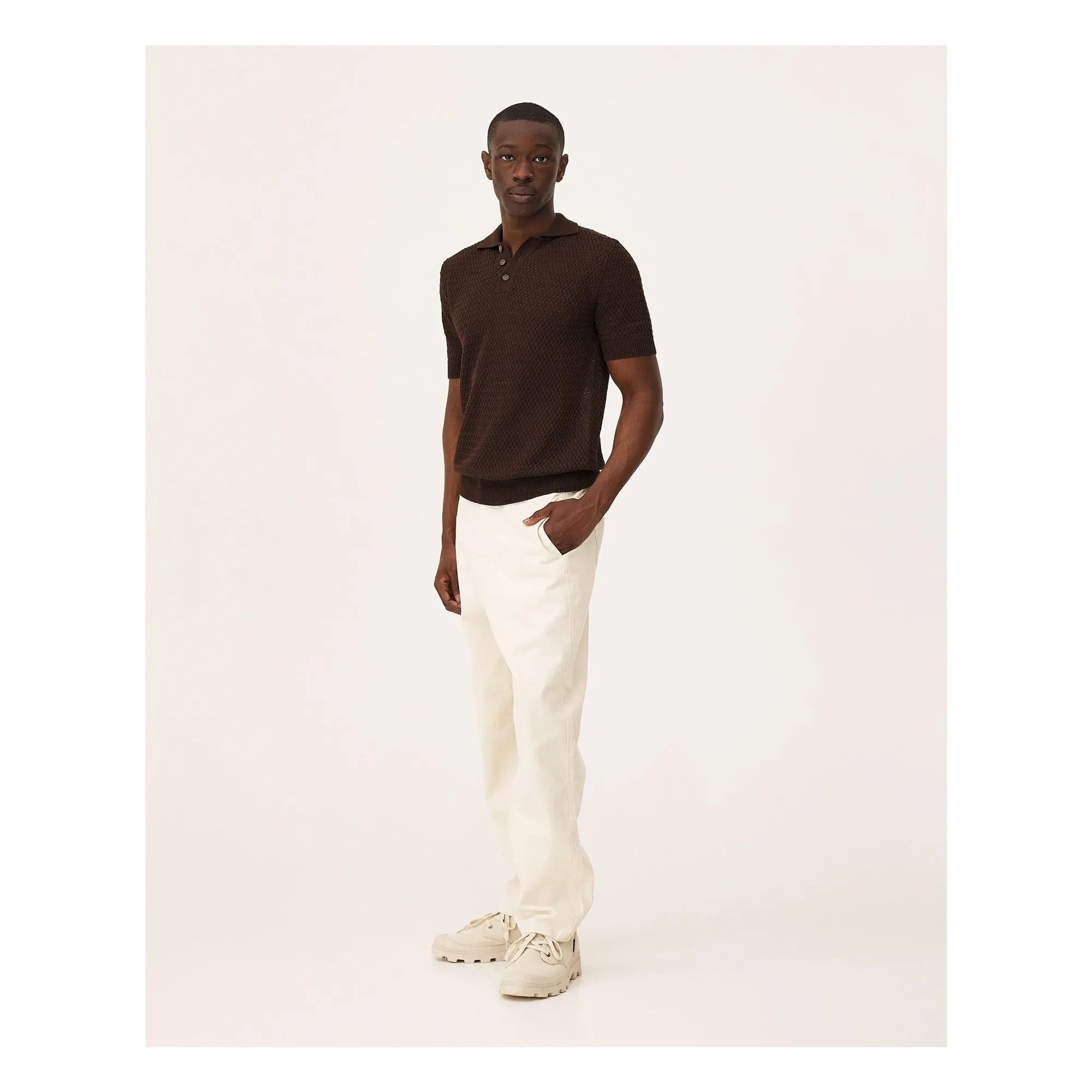 Noyoco - Polo de algodón orgánico Haring | Marrón oscuro