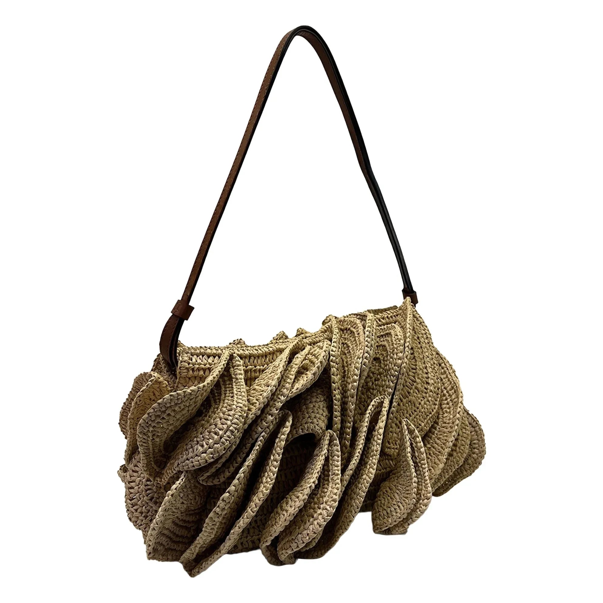 Farm Rio - Bolso Raphia con flores | Arena