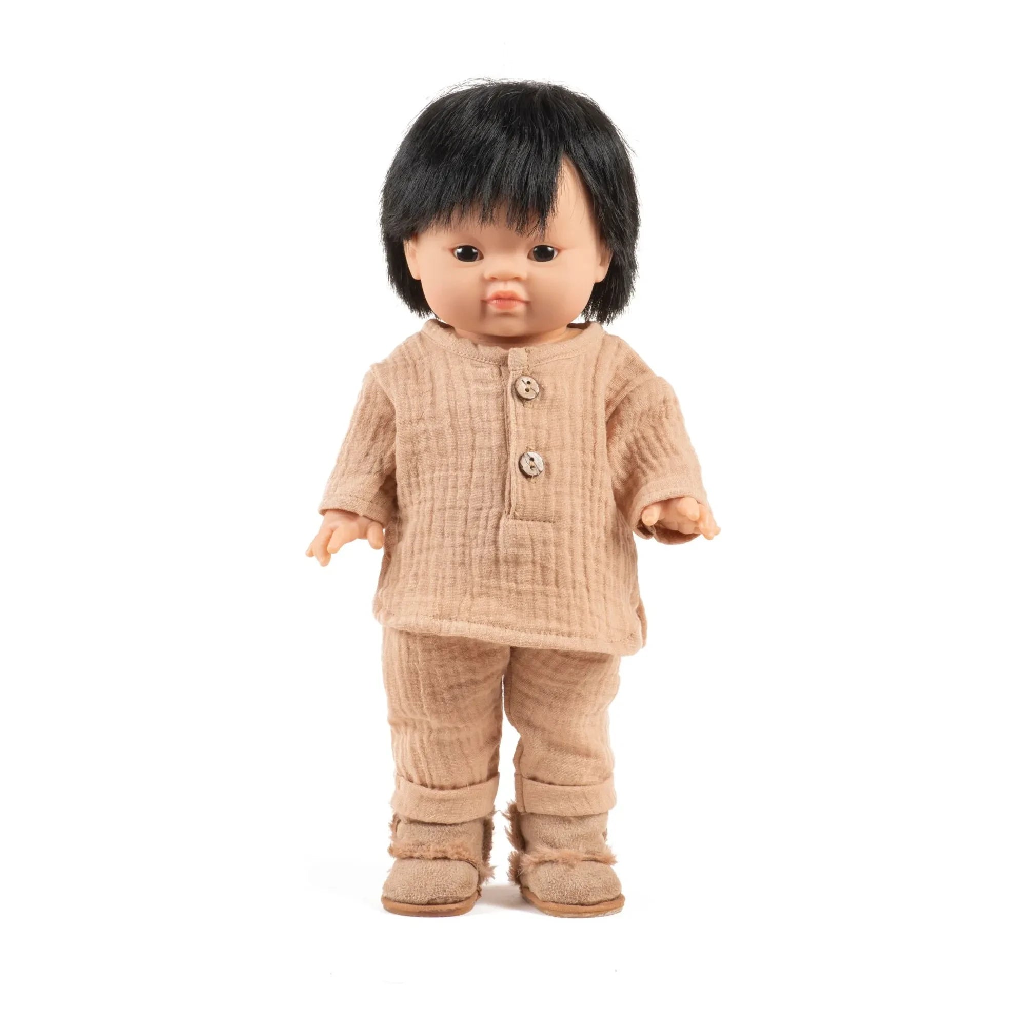 Minikane - Vestidor de muñecas - Conjunto de gasa de algodón Andrea | Latte