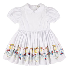 Morley - Vestido Claudine Yaka de Rayas | Blanco