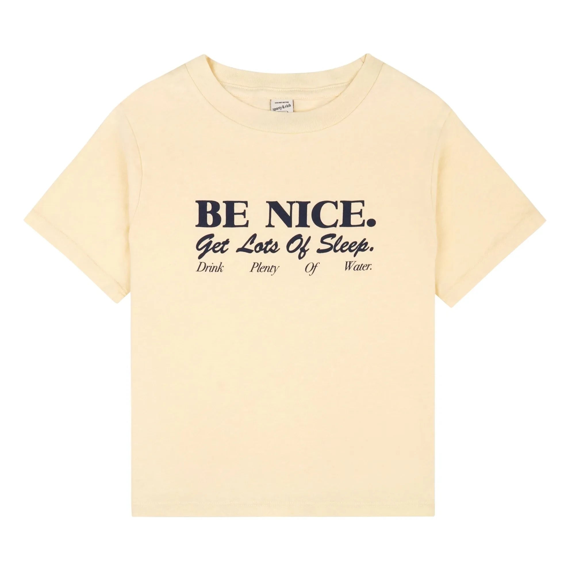 Sporty & Rich - Be Nice Tişört Geri dönüştürülmüş pamuk | Soluk sarı
