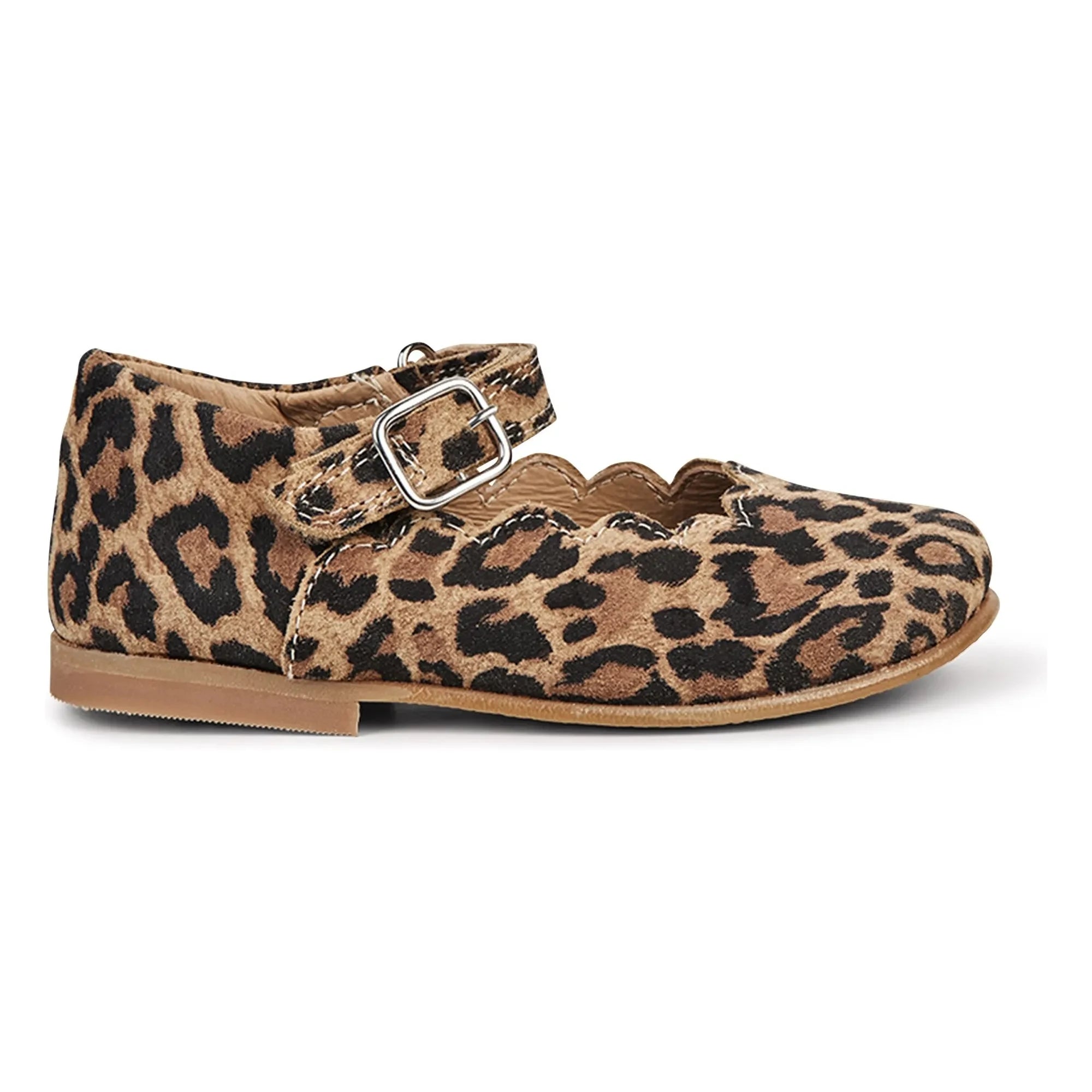 Petit Nord - Merceditas con forma de concha y estampado de leopardo | Marrón