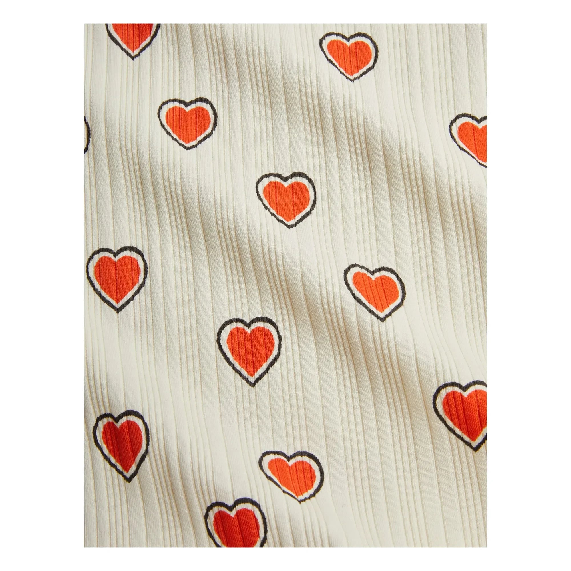 Mini Rodini - Conjunto de body y leggings de algodón orgánico con corazones | Crudo