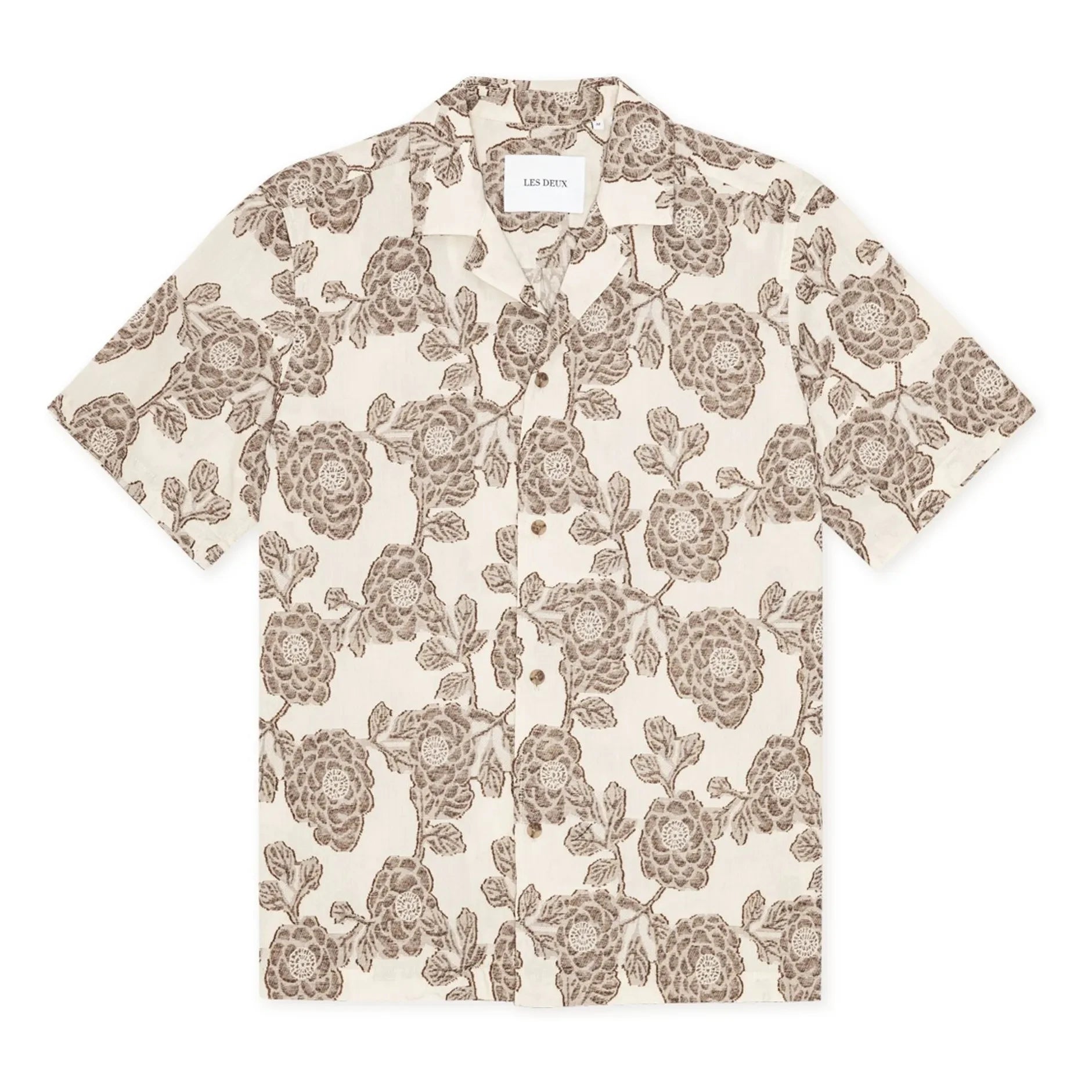 Les Deux - Camisa de manga corta con jacquard Lesley | Crema