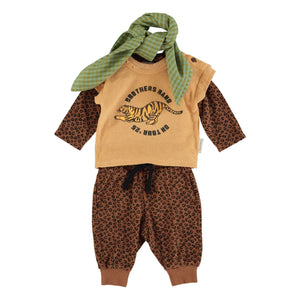Piupiuchick - Sudadera Leopardo con Tejido de Felpa de Algodón Orgánico | Marrón