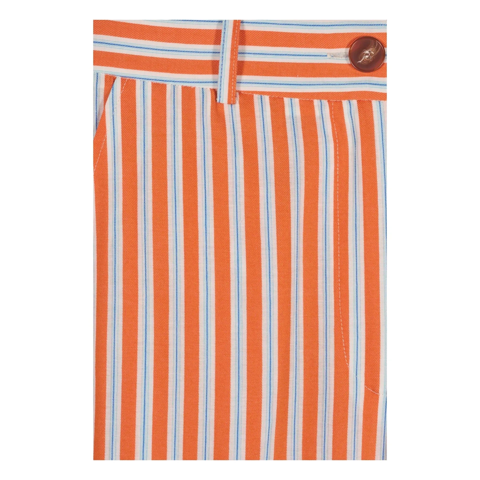 Maria de la Orden - Pantalón de rayas de algodón Romeo | Naranja