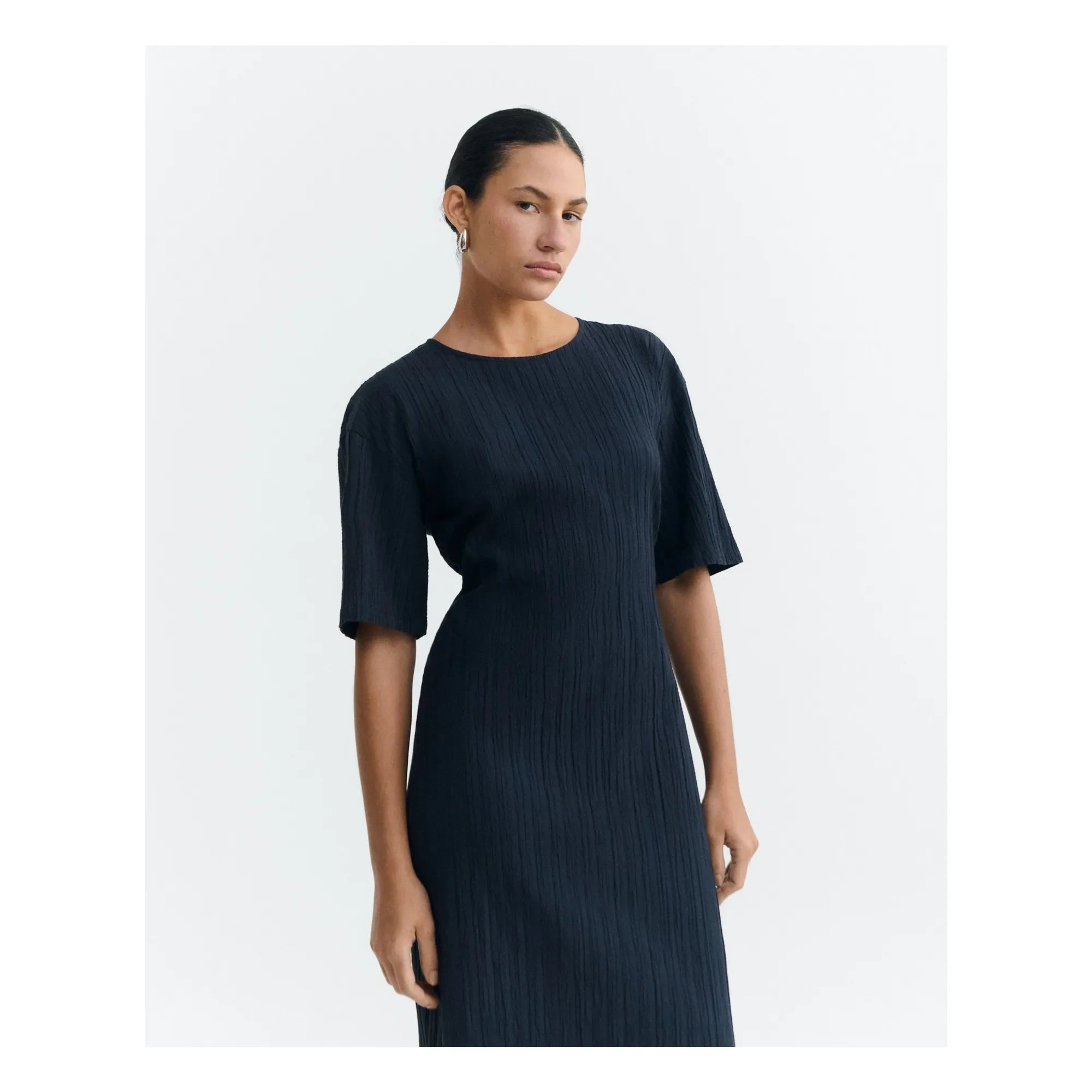 Thinking Mu - Vestido de algodón orgánico Kina | Azul