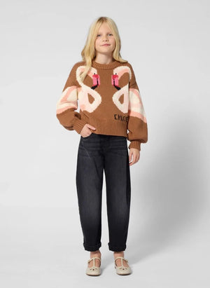 Chloé - Flamants Roses Jersey de algodón orgánico | Caramelo