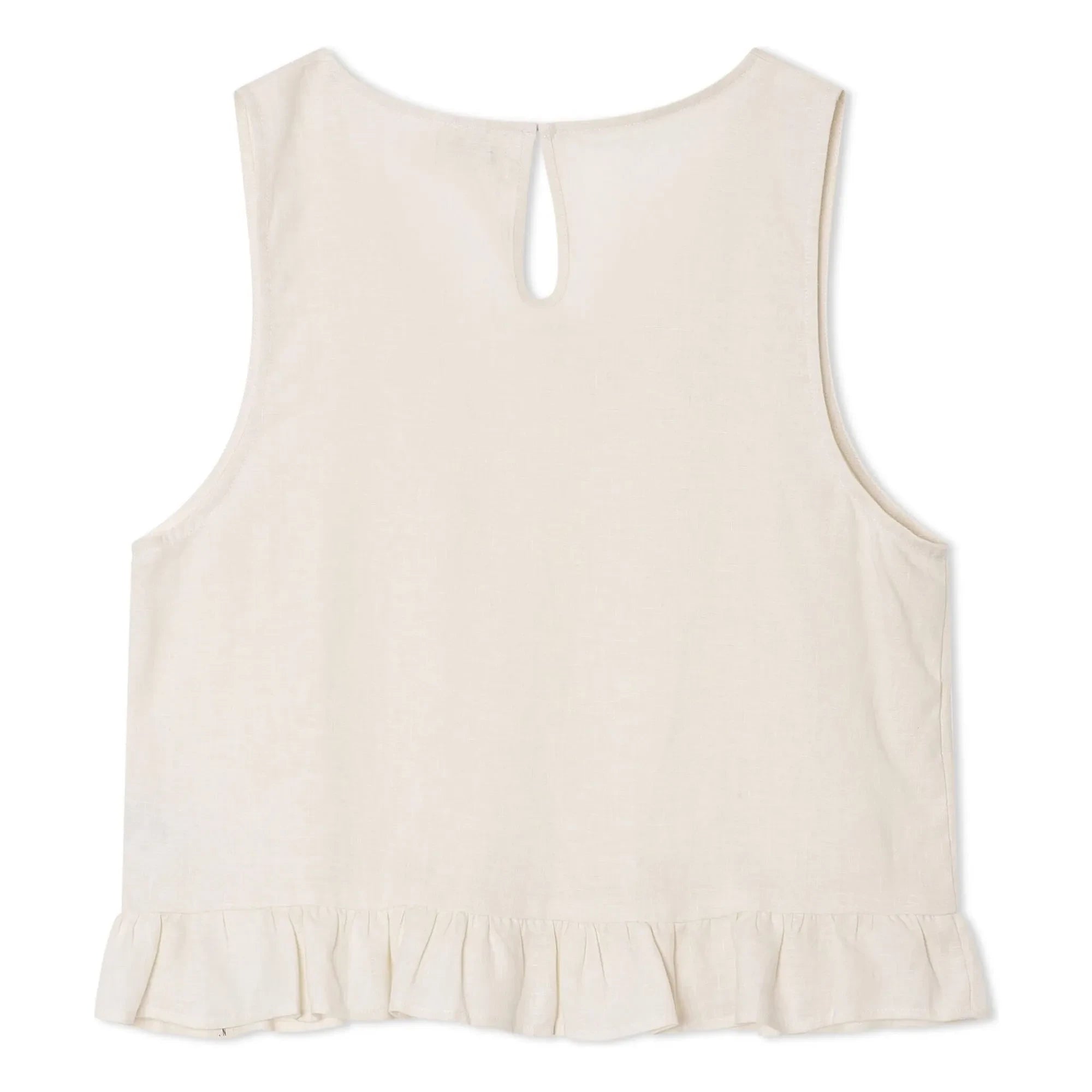 Matona - Top fruncido de lino | Blanco