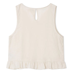 Matona - Top fruncido de lino | Blanco