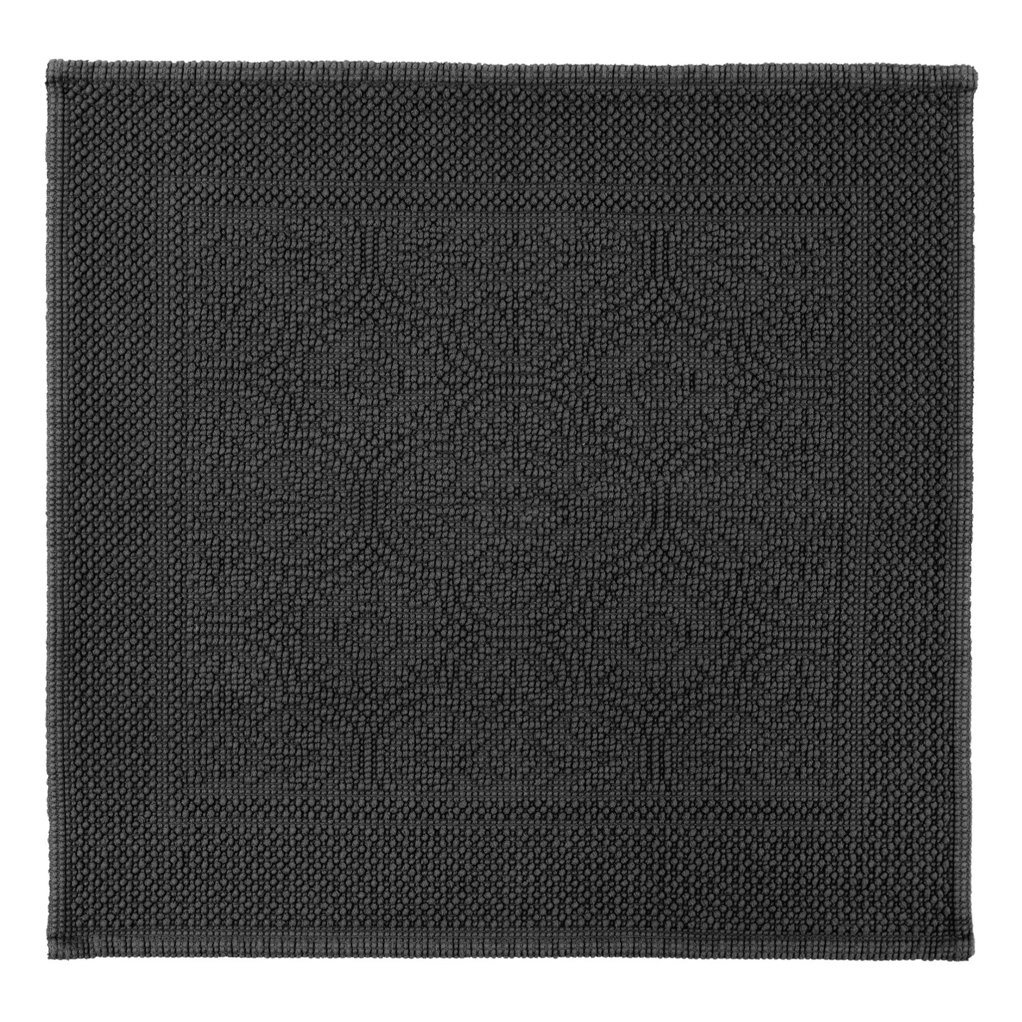 Haomy - Alfombra de baño de algodón Kymi | Negro
