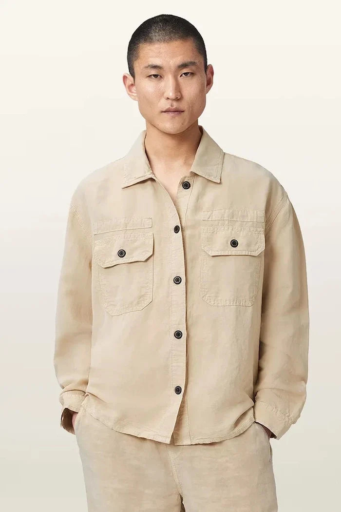 Camisa de lino para hombre AllSaints KORTEN
