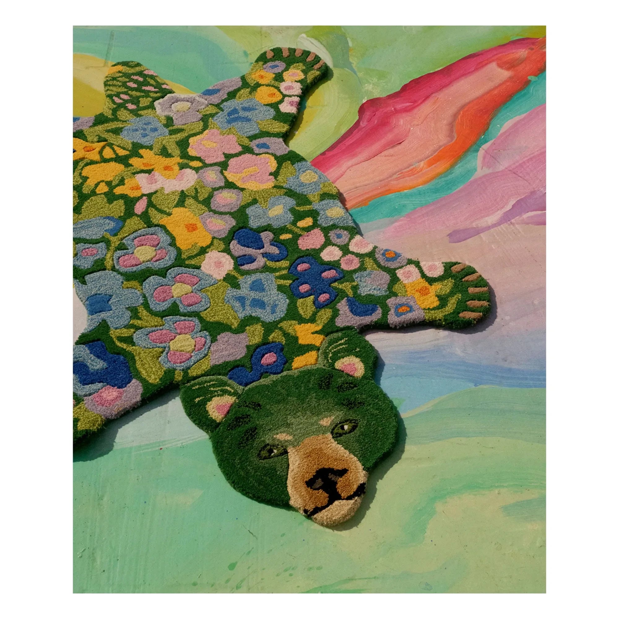 Doing Goods - Alfombra de oso de lana Josie Jardin | Verde