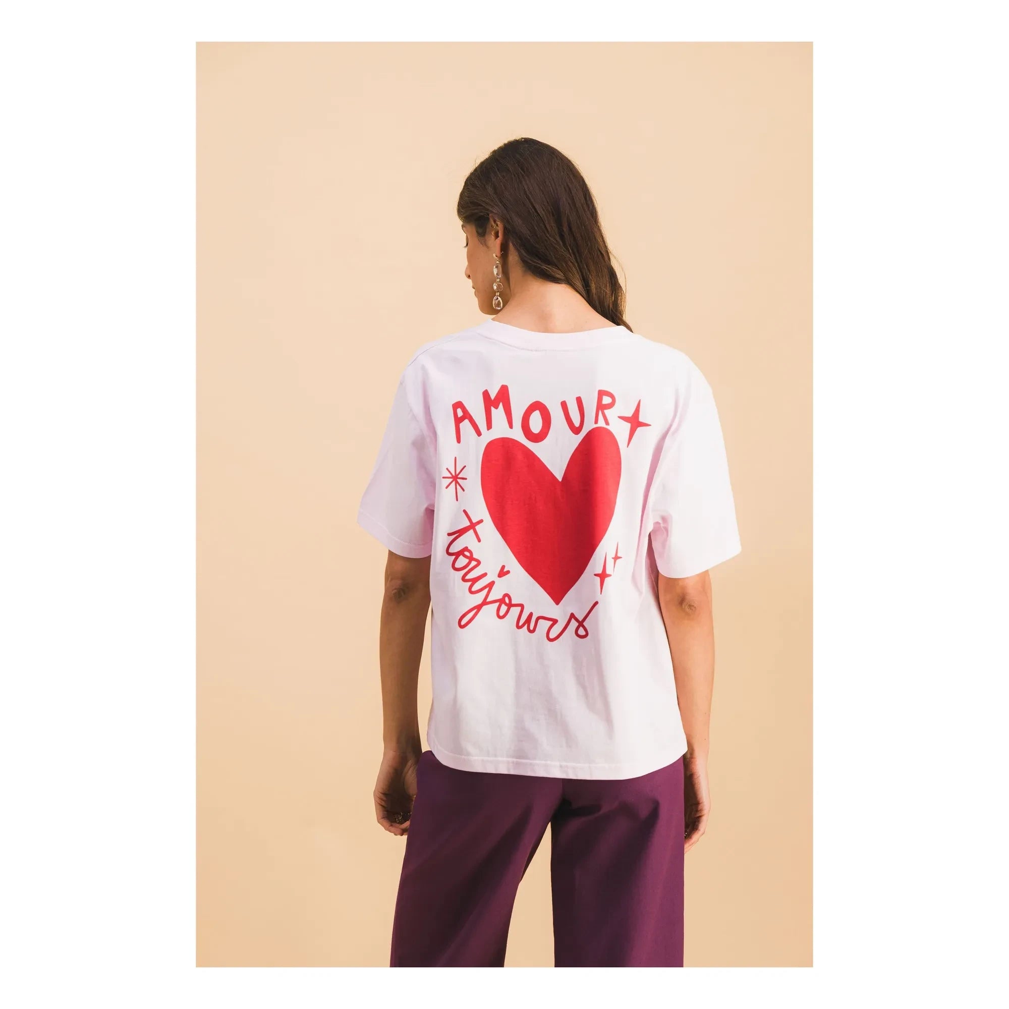 Elise Chalmin - Amour Toujours Coton Tişört | Pembe