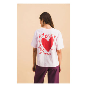 Elise Chalmin - Amour Toujours Coton Tişört | Pembe