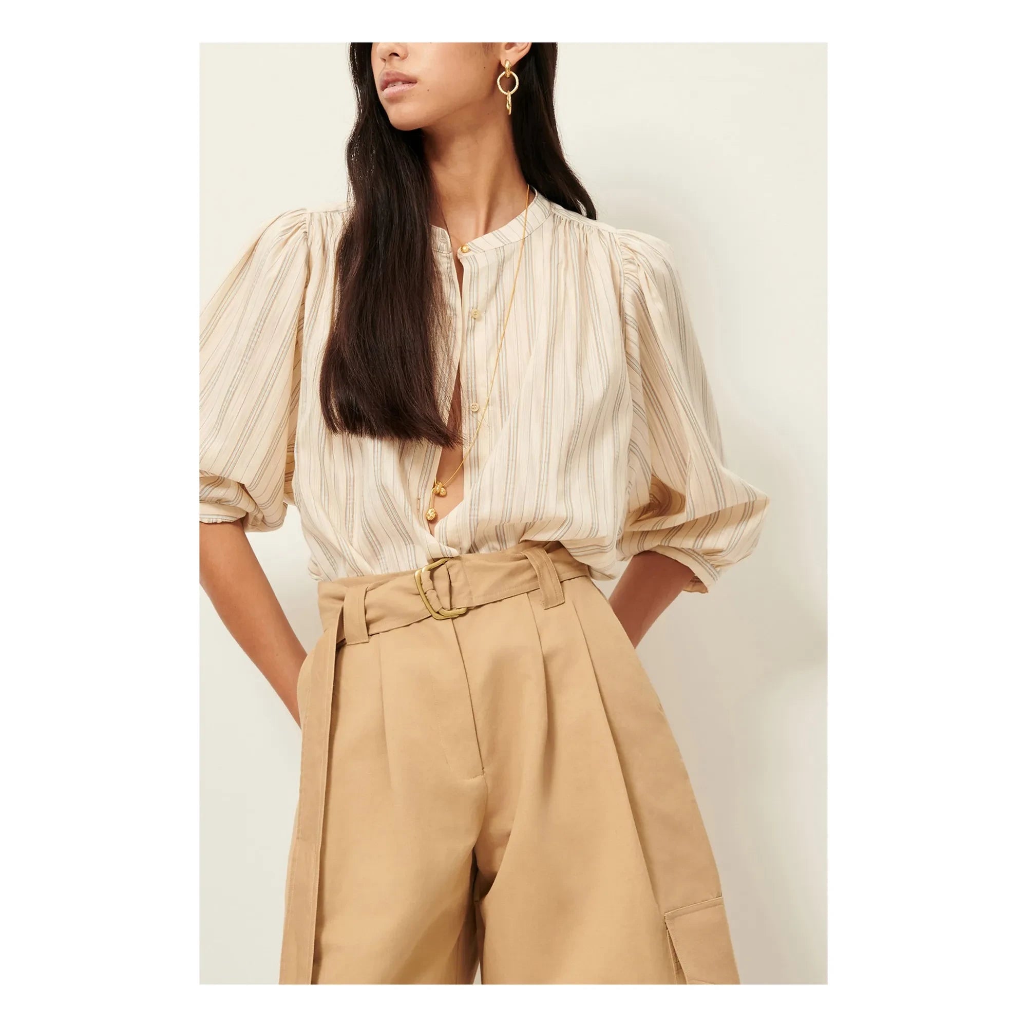Sessùn - Blusa de rayas | Azul claro