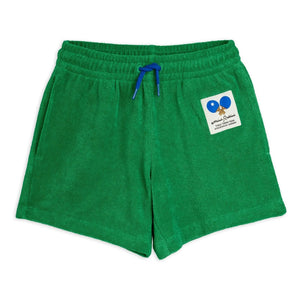 Mini Rodini - Pantalón corto de toalla de algodón orgánico Ping Pong | Verde