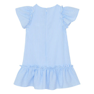 Tartine et Chocolat - Vestido de rayas con volantes | Azul