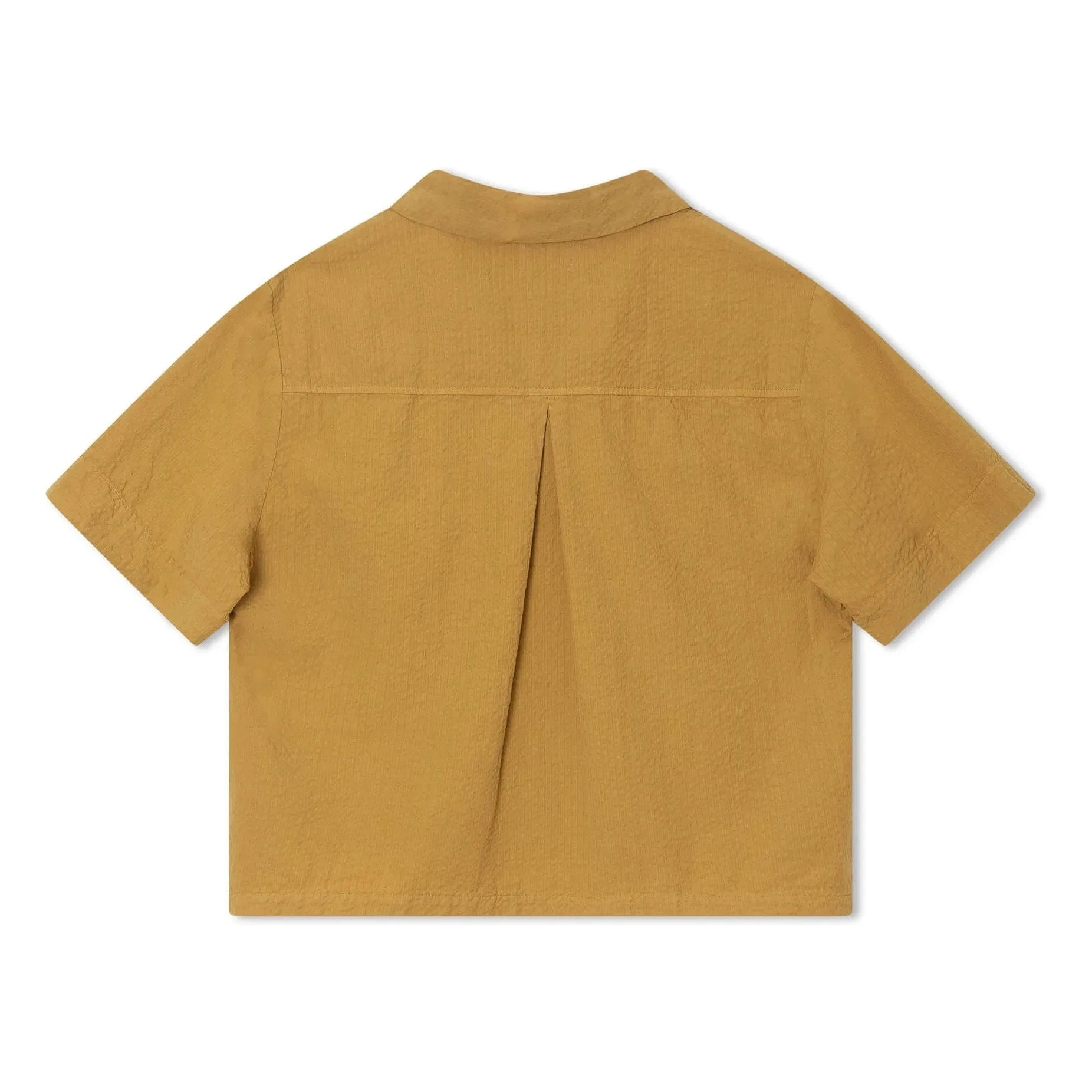 Matona - Camisa de algodón orgánico seersucker | Mostaza