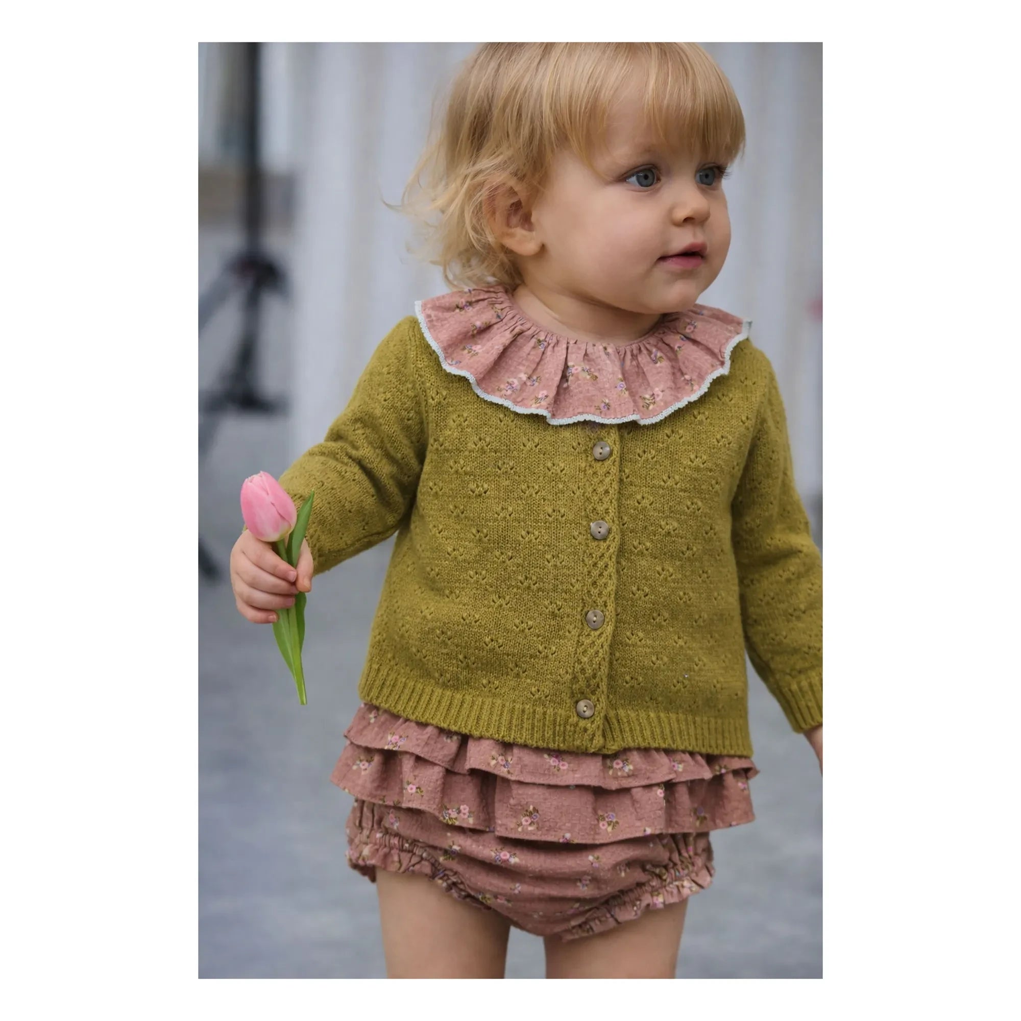 Lililotte - Braga Célestine con Flores de Algodón Orgánico | Rosa Empolvado