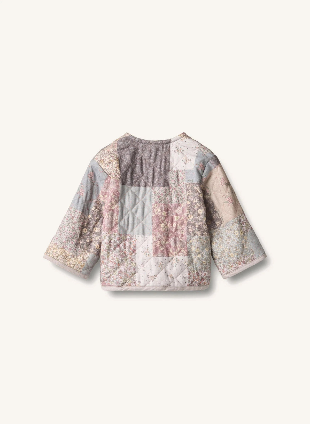 Wheat - Ima Patchwork Organik Pamuk Bebek Kapitone Ceket | Açık Pudra