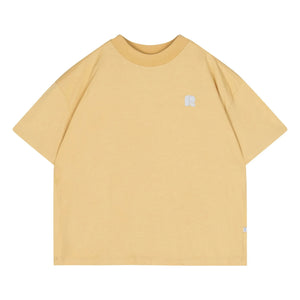 Repose AMS - Camiseta de algodón orgánico con cuello cuadrado R | Amarillo